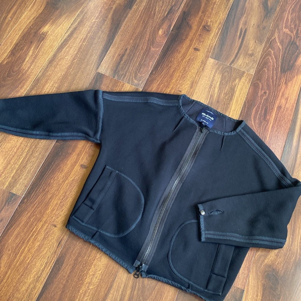 Madewell Viscose Cotton Boxy Crop Full Zip Medium Weight Jacket